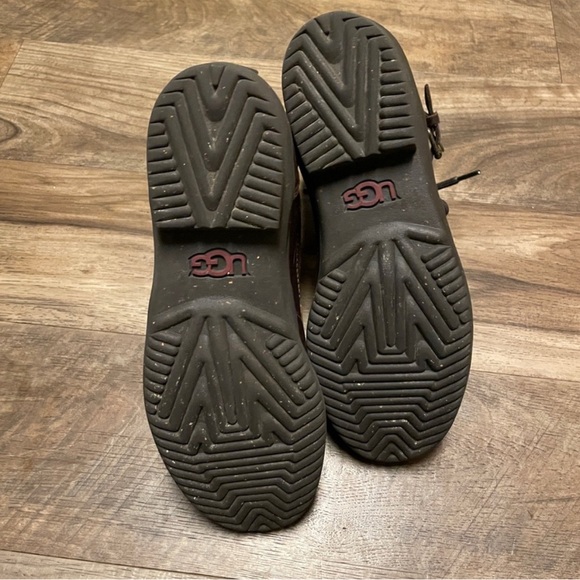 UGG Kesey Waterproof Women’s Leather Shearling Boots Chestnut Size 8 - Picture 7 of 12